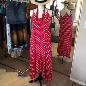 LILBETTER Maxi V-Neck Polka Dot Print